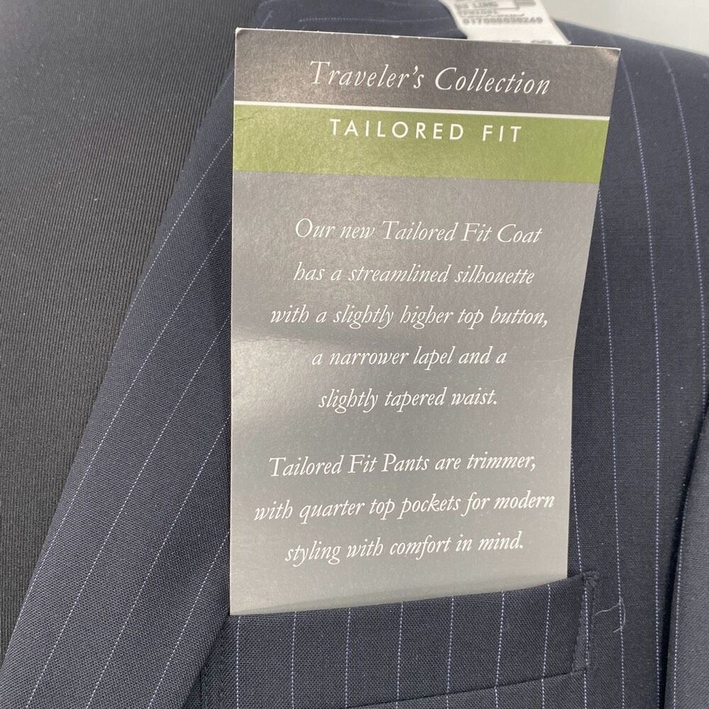 New Jos.A Bank Traveler’s Collection Men's Jacket Pants Suit 2 Piece Black *FLAW - Picture 6 of 17
